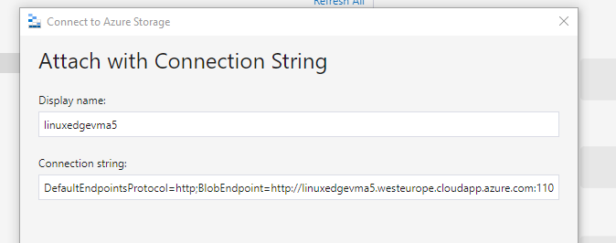 Storage Explorer Connection String