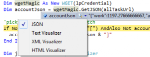 Json visualizer popup