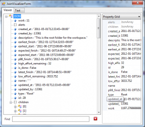 jsonviewer window