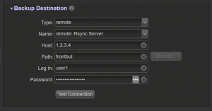 Rnas backup destination